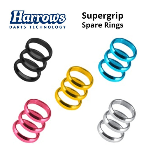 Supergrip Coloured Spare Rings - Black - FutureDart