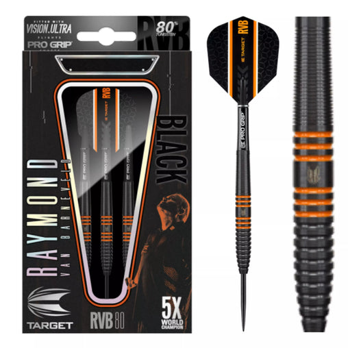 Target RVB Raymond Van Barneveld 80% Black Tungsten Steeldarts 22g, 24g, 26g - 22g - FutureDart