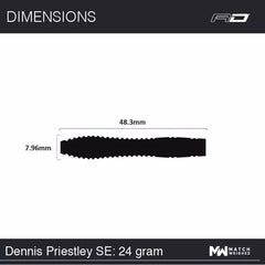 Winmau Dennis Priestley Special Edition Steeldarts 22g, 24g, 26g - 22g - FutureDart