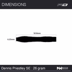 Winmau Dennis Priestley Special Edition Steeldarts 22g, 24g, 26g - 22g - FutureDart