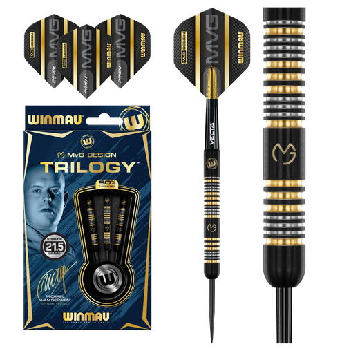 Winmau MvG Trilogy Steeldarts 21.5g, 23g, 24g - 21.5g - FutureDart