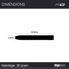 Winmau Sabotage Onyx Steeldarts 22g, 24g, 26g - 22g - FutureDart