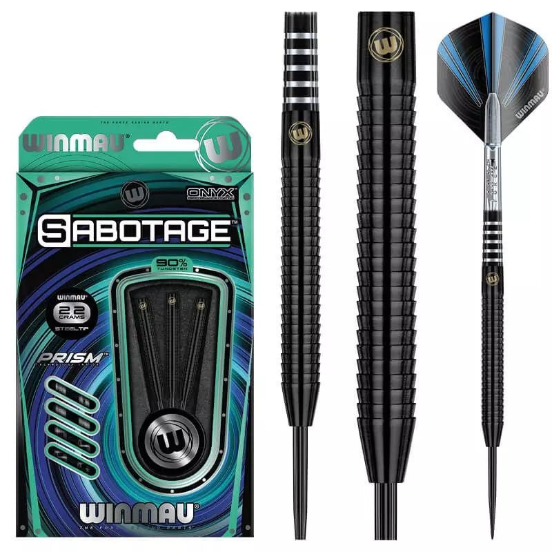 Winmau Sabotage Onyx Steeldarts 22g, 24g, 26g - 22g - FutureDart